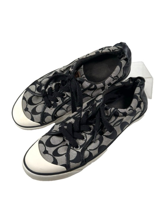 Coach Shoes - Canvas Coach Barrett Sneakers Size 10 B womens, black/gray logo